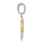 14K with White Rhodium Diamond-cut Hearts and Arrow Pendant - Image 2