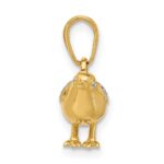 14K and White Rhodium Diamond-cut 3-D Bird Pendant - Image 2