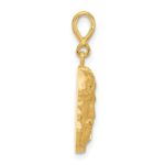 14K Satin and Diamond-cut Jesus Medal Pendant - Image 2