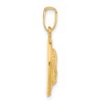 14K Satin Jesus Medal Pendant - Image 2