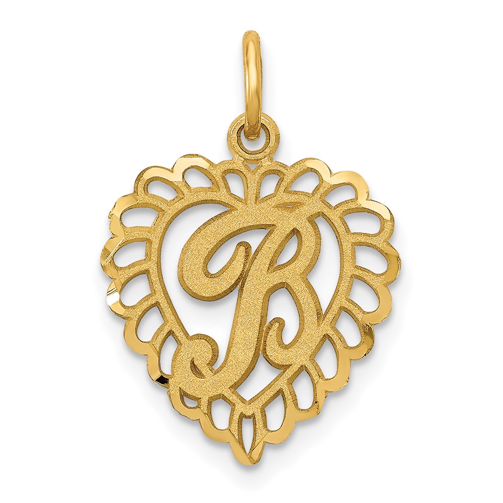 C568B.jpg 14k Heart Letter B Charm - Image 1