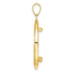 Wideband Distinguished Coin Jewelry 14k Polished Beaded and Diamond-cut 22.0mm Prong Coin Bezel Pendant - Image 2