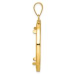 Wideband Distinguished Coin Jewelry 14k Polished Beaded and Diamond-cut 27.0mm Prong Coin Bezel Pendant - Image 2