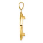 Wideband Distinguished Coin Jewelry 14k Polished and Beaded 22.0mm Prong Coin Bezel Pendant - Image 2