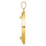 Wideband Distinguished Coin Jewelry 14k Polished and Beaded 32.7mm Prong Coin Bezel Pendant - Image 2