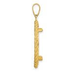 Wideband Distinguished Coin Jewelry 14k Polished and Diamond-cut with Casted Rope 22.0mm Prong Coin Bezel Pendant - Image 2