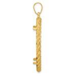Wideband Distinguished Coin Jewelry 14k Polished and Diamond-cut with Casted Rope 32.0mm Prong Coin Bezel Pendant - Image 2