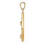 Wideband Distinguished Coin Jewelry 14k Polished and Diamond-cut Lightweight Teardrop 16.5mm Prong Coin Bezel Pendant - Image 2