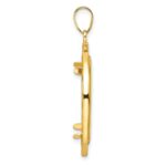 Wideband Distinguished Coin Jewelry 14k Polished Fancy Wire 22.0mm Prong Coin Bezel Pendant - Image 2