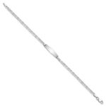 14k White Gold Polished Solid Chain/Solid Plate Anchor Link Soft Diamond Shape 19.5x5.5mm Plate ID Bracelet - Image 2