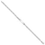 14k White Gold Polished Solid Chain/Solid Plate Anchor Link 19.5x5mm Plate ID Bracelet - Image 2