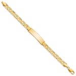 14k Polished Solid Chain/Solid Plate Anchor Link 37x10mm Plate ID Bracelet - Image 2