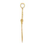 14K Fleur de Lis Scroll Framed Charm Holder Pendant - Image 2