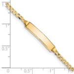 14k Polished Solid Chain/Solid Plate Curb Link 20x4.8mm Plate 7 inch ID Bracelet - Image 3
