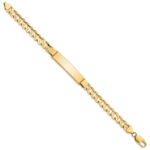 14k Polished Solid Chain/Solid Plate Curb Link 37x8mm Plate 8 inch ID Bracelet - Image 2