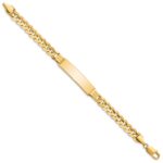 14k Polished Solid Chain/Solid Plate Curb Link 37x8.5mm Plate 8 inch ID Bracelet - Image 2