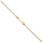 14k Polished Solid Chain/Solid Plate Curb Link 25x5mm Plate 8 inch ID Bracelet - Image 2