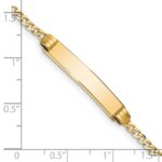 14k Polished Solid Chain/Solid Plate Curb Link 25x5mm Plate 7 inch ID Bracelet - Image 3
