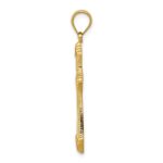 14k Polished Fleur de Lis Cross Pendant - Image 2