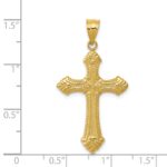 14k Polished Fleur de Lis Cross Pendant - Image 3