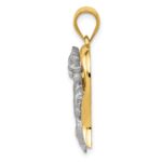 14k Two-tone Cat In Heart Charm - Image 2
