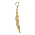 14k and White Rhodium Diamond-cut Fancy Swirl Pendant - Image 2