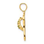 14k 3-D August/Green CZ Birthstone Flip Flop Pendant - Image 2
