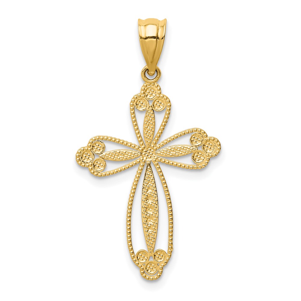 D3506.jpg 14K Budded Cross Pendant - Image 1
