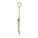 14K Two-tone Diamond-cut Crucifix Pendant - Image 2