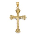 14K Two-tone Diamond-cut Crucifix Pendant - Image 4