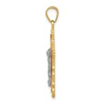 14K Tri-color Diamond-cut Filigree Crucifix Pendant - Image 2