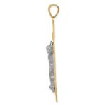 14K Two-tone INRI Crucifix Pendant - Image 2
