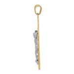 14K Two-tone Diamond-cut Crucifix Pendant - Image 2