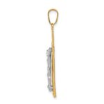 14K Two-tone Diamond-cut Crucifix Pendant - Image 2