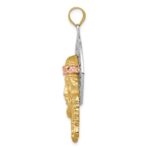 14K Tri-color Diamond-cut Christ Pendant - Image 2