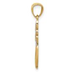 14k and White Rhodium Filigree Angel Pendant - Image 2