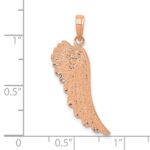 14K Rose Gold Angel Wing Pendant - Image 4