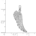 14K White Gold Angel Wing Pendant - Image 4