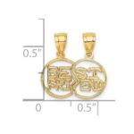14K 2-Piece Break-apart Cut-out BEST FRIEND Charm - Image 3