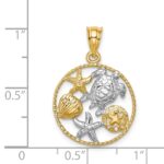 14K and White Rhodium Polished Sealife Pendant - Image 4
