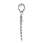 14K White Polished Caduceus Medical Symbol Pendant - Image 2