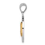 14K Two-tone Brushed and Polished Diamond-cut Virgin Mary Pendant - Image 2