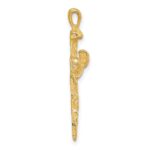 14K Polished Nail Cross Charm - Image 2