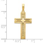 14k Fancy Sandblasted Cross Pendant - Image 2