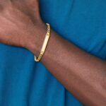 14k Polished Semi-Solid Chain/Solid Plate Cuban Link 25.5x5mm Plate 8 inch ID Bracelet - Image 5