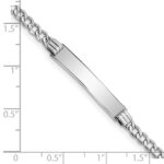 14k White Gold Polished Semi-Solid Chain/Solid Plate Cuban Link 26x5mm Plate 8 inch ID Bracelet - Image 3