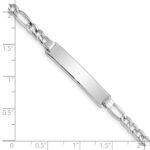 14K White Gold Polished Semi-Solid Chain/Solid Plate Figaro Link 33.5x6.5mm Plate 7 inch ID Bracelet - Image 3