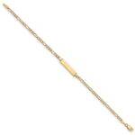 14k Polished Semi-Solid Chain/Solid Plate Figaro Link 19.5x4.5mm Plate 8 inch ID Bracelet - Image 2