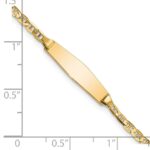 14k Polished Semi-Solid Chain/Solid Plate Anchor Link Soft Diamond Shape 19.5x5.5mm Plate 6 inch Baby/Child ID Bracelet - Image 3