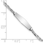 14k White Gold Polished Semi-Solid Chain/Solid Plate Anchor Link Soft Diamond Shape 20x5.5mm Plate 7 inch ID Bracelet - Image 3